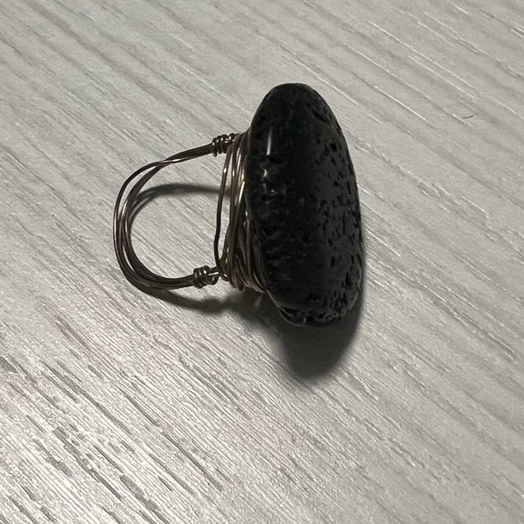 On hold ❤️ Vintage and Hand made River Rock Stone Ring - Picture 2 of 4